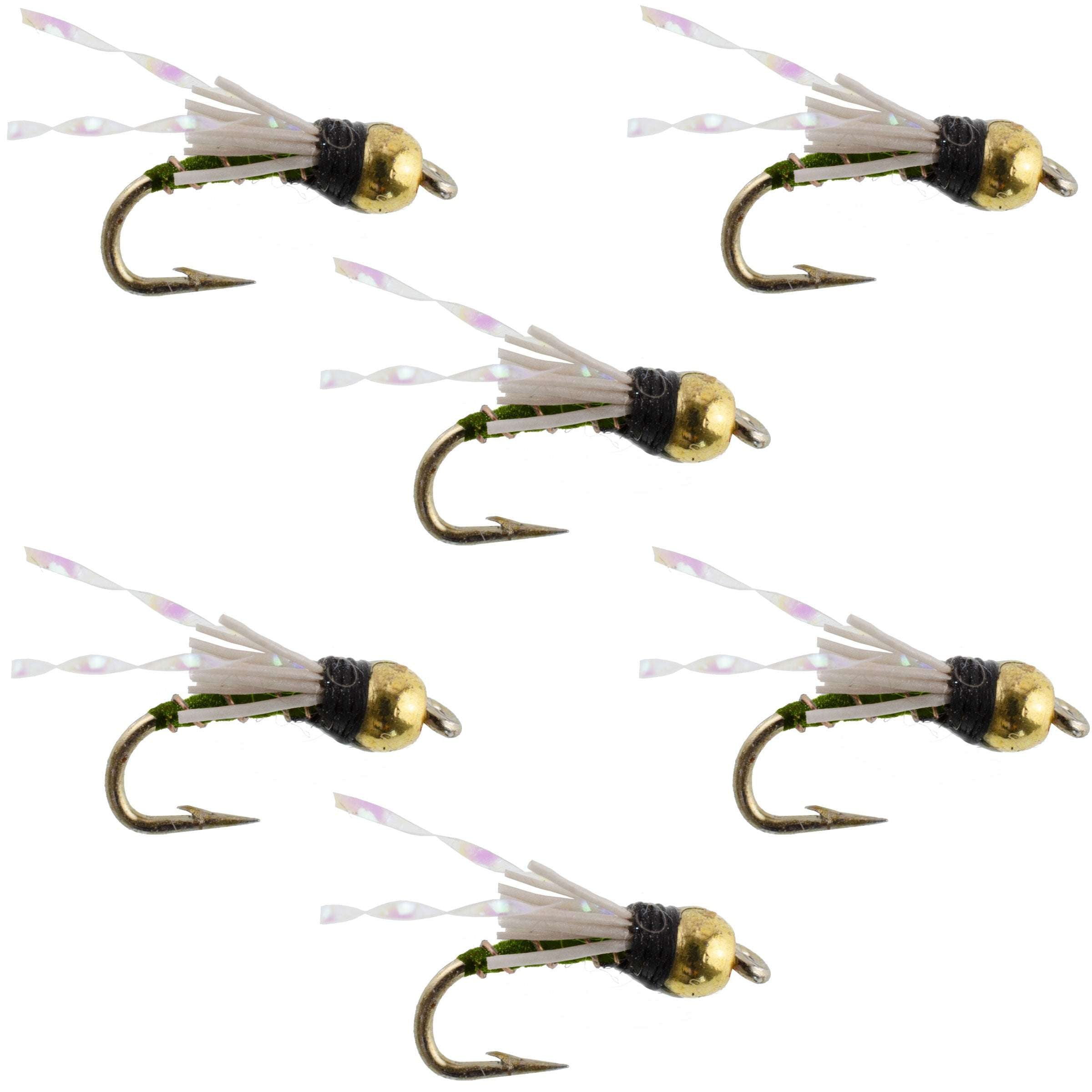 Beadhead Olive 3 Dollar Dip Serendipity Wet Fly Fishing Flies - 6 Flies Hook Size 16