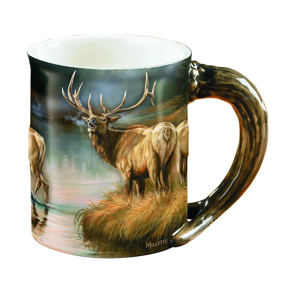 Wild Wings Sculpted Mug - Autumn Mist Elk