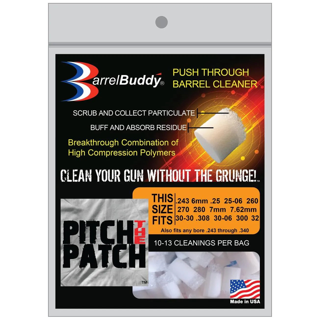 BARRELBUDDY ORANGE - Fits .243, 6mm, .25, .260, .270, .280, 7mm, 7.62mm, .30-30, .308, .30-06, .300, .32