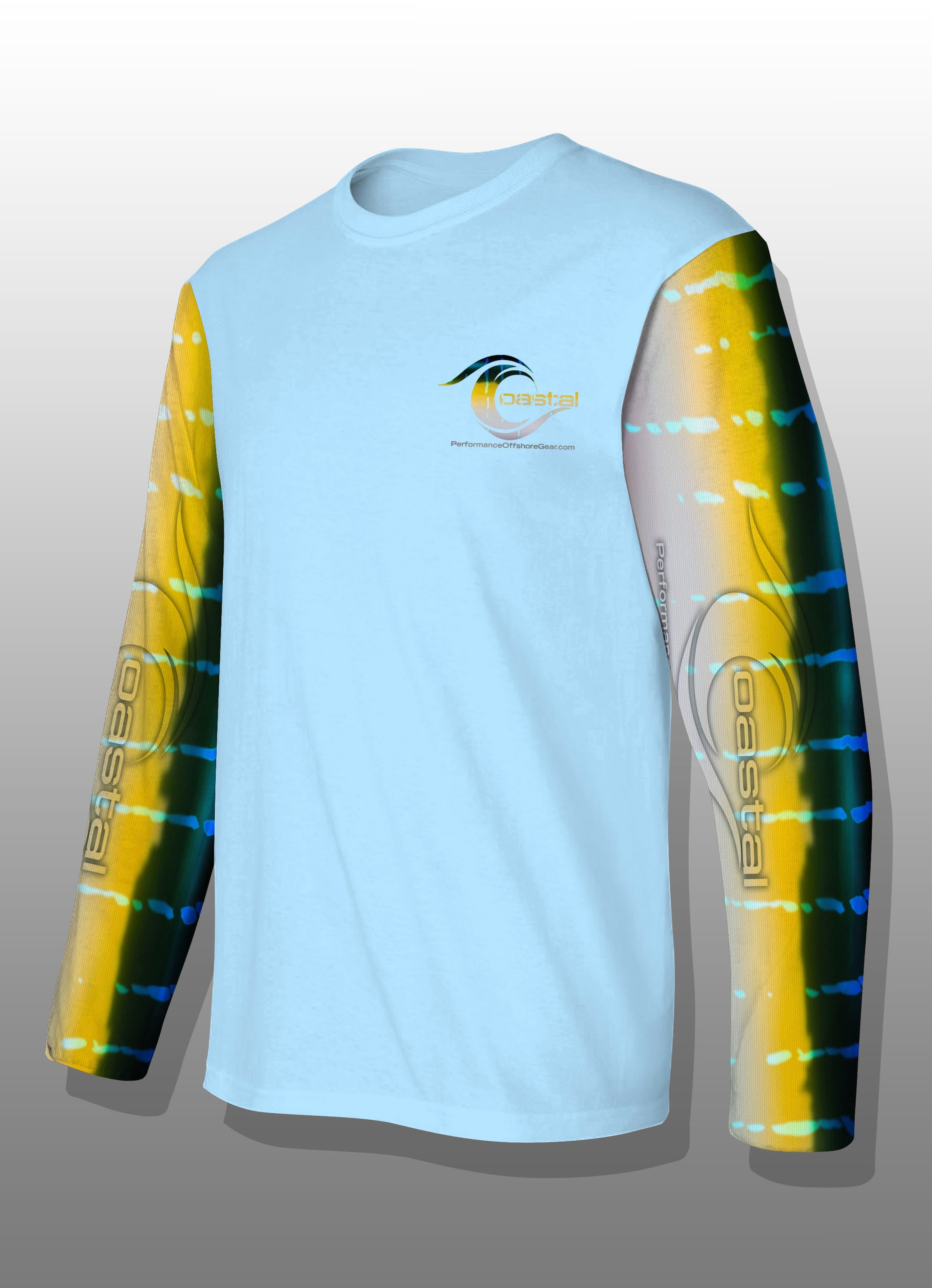 Coastal Light Blue Tuna Marlin Performance Long Sleeve T-shirt