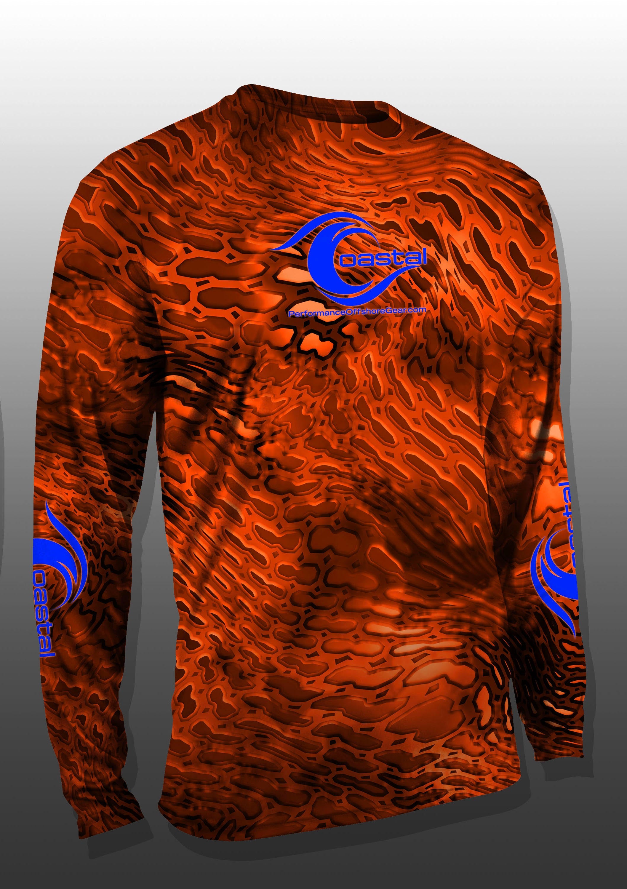 Coastal Orange Camo Performance Long Sleeve T-shirt