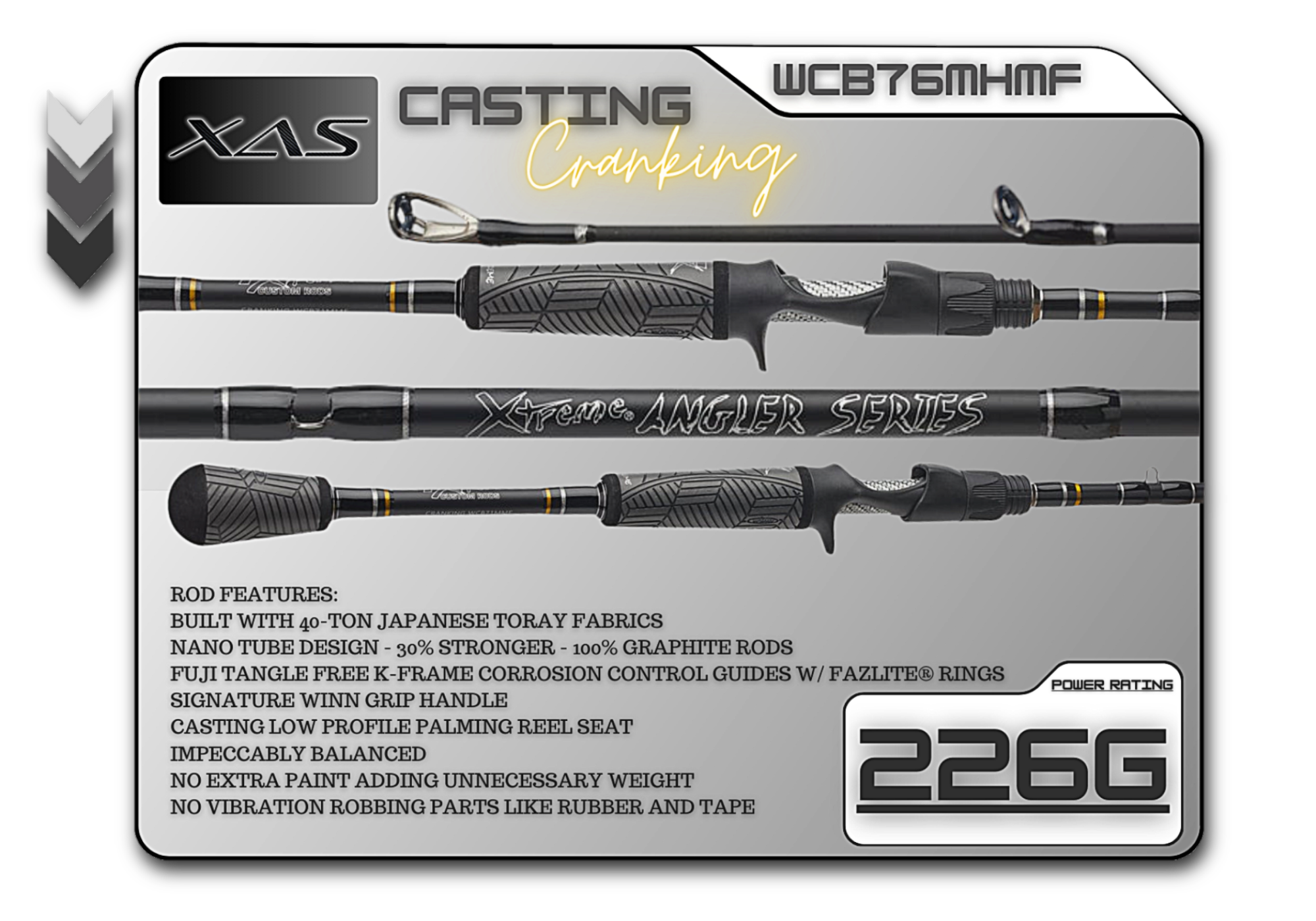 WCB76MHMF 7'6" Medium Hvy Mod-Fast **Cranking**