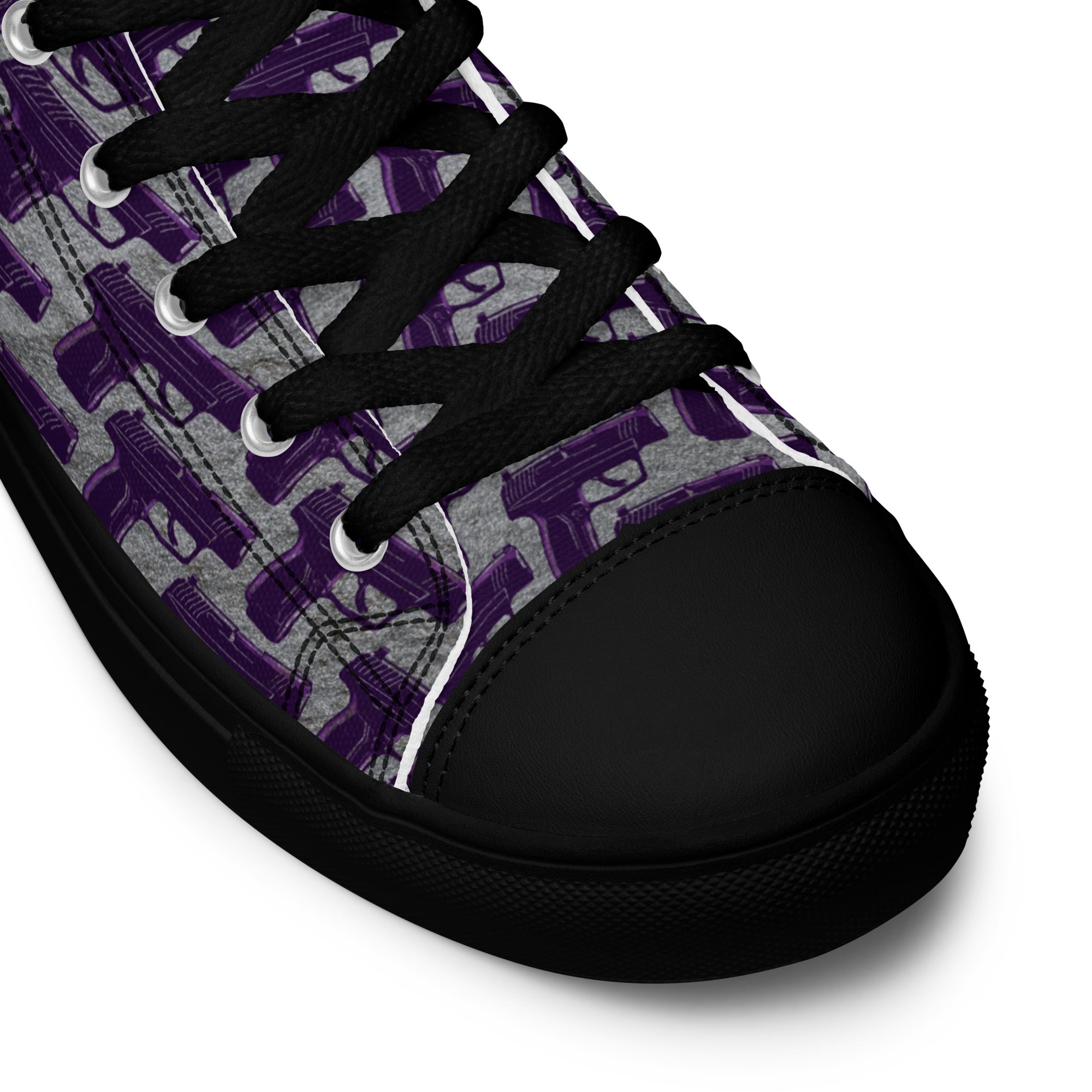 Purple Pistol Palooza High Top Canvas Shoes